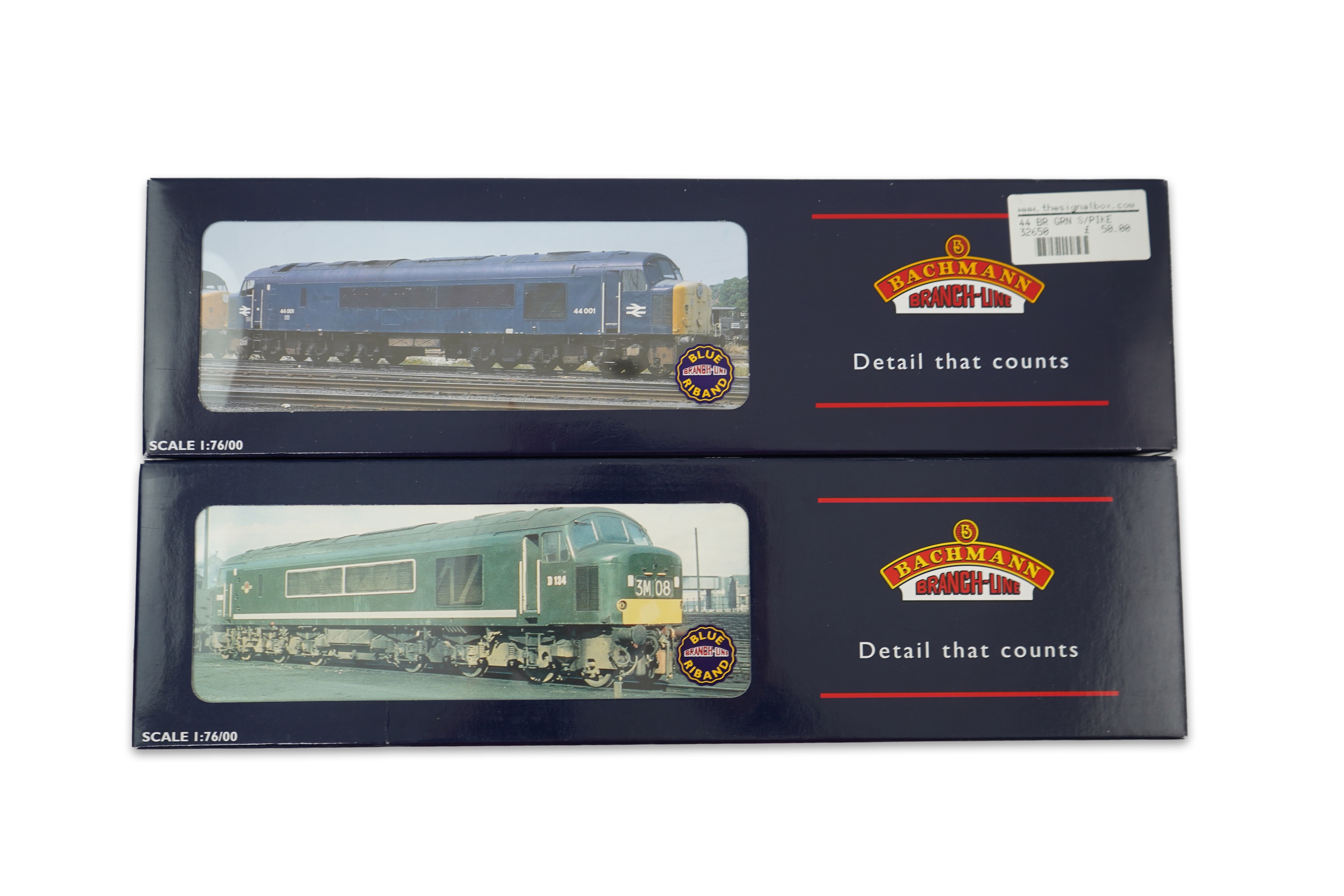 Two boxed Bachmann Branchline 00 gauge railway BR diesel locomotives; a class 45 1Co-Co1, D67, (32-675), together with a class 44 1Co-Co1, Scarfell Pike D1, (32-650)
